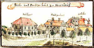 Bet. und Predigerhaus zu Herrndorf - Zbr, widok oglny